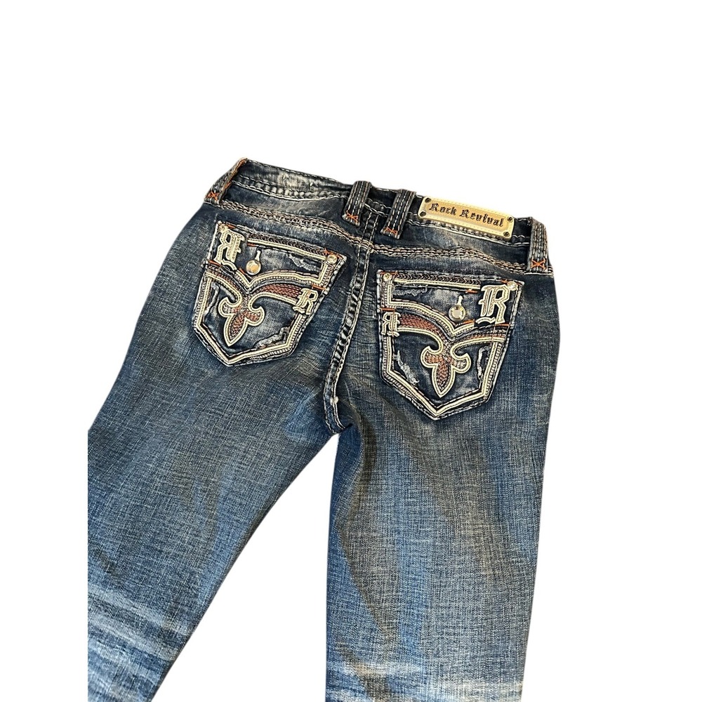 Rock Revival Everlee Mid Rise Skinny Jeans Women's Size 26 Blue Wash